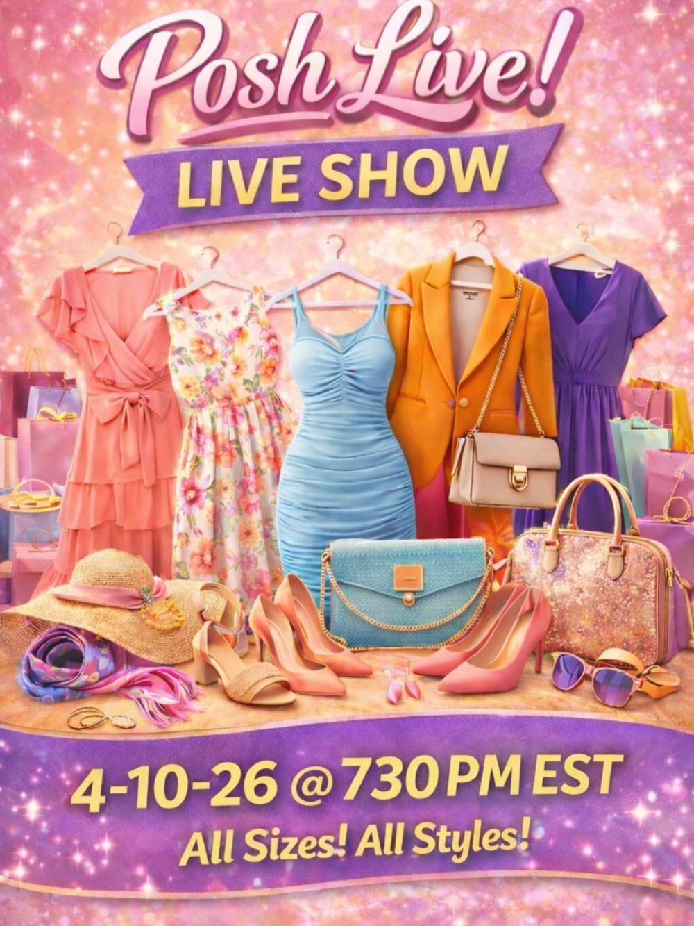 Posh Live Sizes XS-6X.  Tons of Plus Sizes.  Lots of NEW Inventory